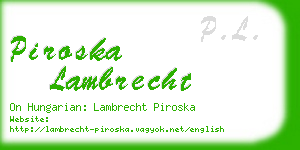 piroska lambrecht business card
